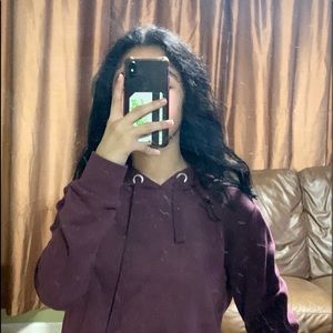burgundy hoodie